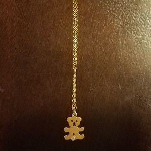 Gold bear necklace